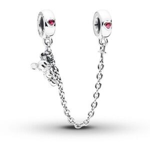 Pandora Disney Climbing Mickey Mouse Safety Chain. Sterling Sliver. New